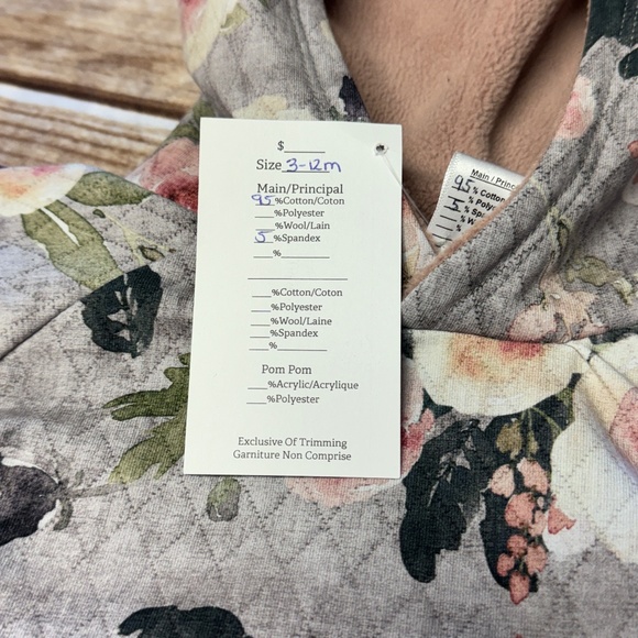 Hooded Sweatshirt with Bunny Ears NWT Size 3-12 mo - HANDMADE - *HAVE SISTER SET - Picture 5 of 5